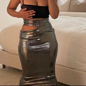 Silver Metallic (From GRAYSCALE) Women's Skirt